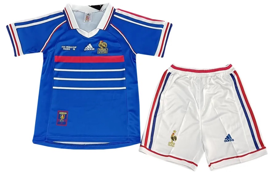 Kit infantil I Seleção da França 1998 Adidas retro 